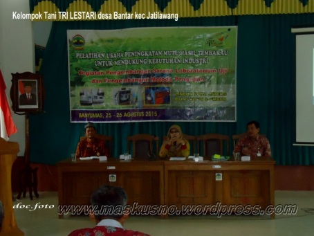 Sambutan Ka Dispertanbunhut Bms untuk  Kel Tani Tri Lestari Desa Bantar Kecamatan Jatilawang